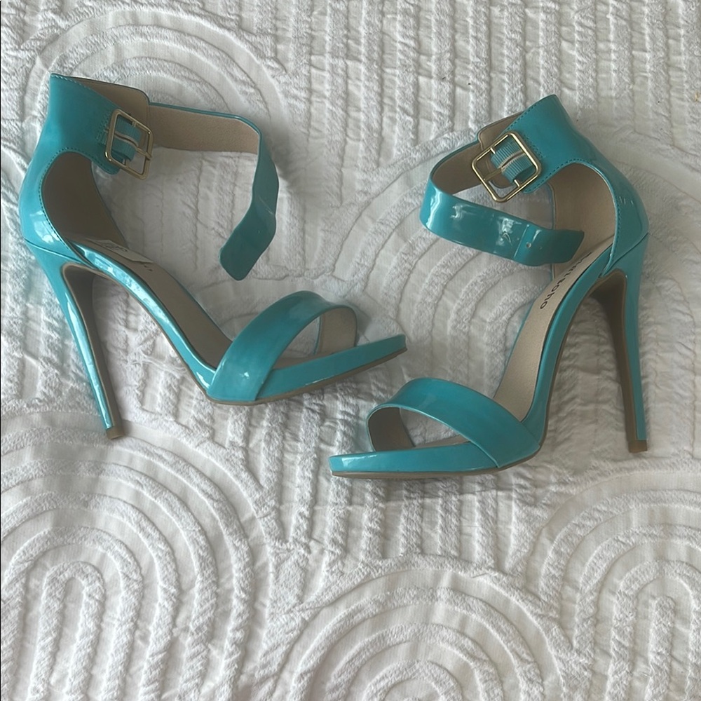 Elegant Turquoise High Heel Sandals